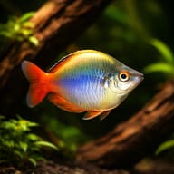 Highlands Rainbowfish (Chilatherina campsi) showing blue-green sheen in a planted aquarium — representative image - view 1