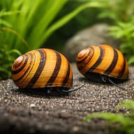 Illustrative pair of Ring Nerite Snails; one unsexed snail is supplied per quantity — representative image - view 2