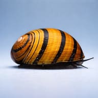 Illustrative side profile showing the amber shell and dark ring pattern of a Ring Nerite Snail — representative image - view 3