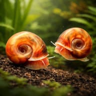 Planorbella duryi pair in a planted aquarium - view 2
