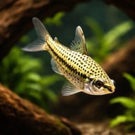 Spotted Headstander (Chilodus punctatus) in a planted aquarium - view 1