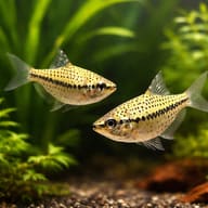 Spotted Headstander (Chilodus punctatus) pair in a planted aquarium - view 2