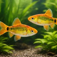 Golden Barb (Barbodes semifasciolatus) showing yellow-gold colour and barb body shape — representative image - view 2