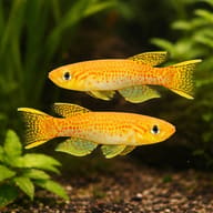 Gardner's Killifish Gold — pair in a planted aquarium — representative image - view 2
