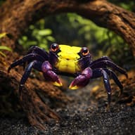 Geosesarma sp. Red batik — Yellow Benana Vampire Crab Geosesarma Sp — representative image - view 1