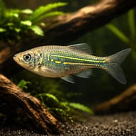 Giant Danio (Devario malabaricus) in a driftwood aquarium - main view — representative image - view 1