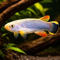 Giant/Hart's Rivulus, Anablepsoides hartii, planted covered aquarium view — representative image - view 1
