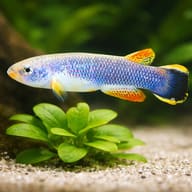Giant/Hart's Rivulus size reference beside aquarium plants — representative image - view 4