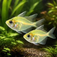 Indian Glassfish (Parambassis ranga) pair in planted aquarium scene — representative image - view 2