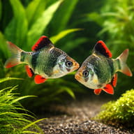 Green Tiger Barb pair in a planted aquarium — representative image - view 2