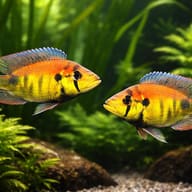 Haplochromis sp. yellow belly 3 — pair in a planted aquarium — representative image - view 2