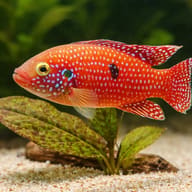 Hemichromis guttatus 3,5 — close view showing fin and scale detail — representative image - view 4