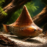 Batman Clam / Shark Fin Mussel (Hyriopsis bialata) driftwood aquarium view - view 2