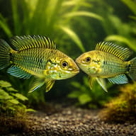 Iconspicua Dwarf Cichlid — pair in a planted aquarium — representative image - view 2