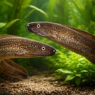 Indian mud moray — pair in a planted aquarium — representative image - view 2