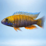 Aulonocara jacobfreibergi blue peacock cichlid side profile — representative image - view 3