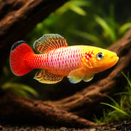 Gunther's Zanzibar Gold Nothobranch in planted cover (Nothobranchius guentheri) — representative image - view 1