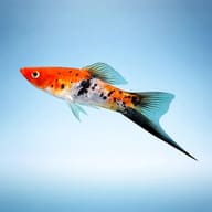 Side view of Koi Tricolour Swordtail (Xiphophorus hellerii) — representative image - view 3