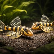 L052 Butterfly Pleco pair showing striped fins and body pattern — representative image - view 2