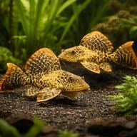 L196 Glyptoperichthys sp. 5 — pair in a planted aquarium — representative image - view 2