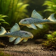 L200 Chaetostomus sp. 5 — pair in a planted aquarium — representative image - view 2