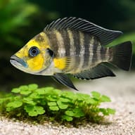 Lamprologus comp. goldhead 3 — close view showing fin and scale detail — representative image - view 4