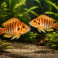 Lamprologus comp. kigoma 4 — pair in a planted aquarium — representative image - view 2