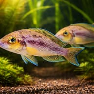 Lamprologus furcifer 4 — pair in a planted aquarium — representative image - view 2