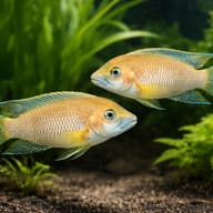 Lamprologus mondabu 5 — pair in a planted aquarium — representative image - view 2