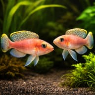 Lamprologus ornatipinis 3,5 — pair in a planted aquarium — representative image - view 2