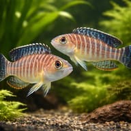 Lamprologus similis 2,5 — pair in a planted aquarium — representative image - view 2