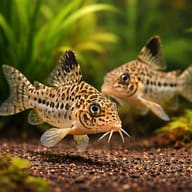 Leopard catfish — pair in a planted aquarium — representative image - view 2