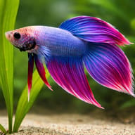 Libby Betta, Split-Tailed Betta ALBINO - XL — close view showing fin and scale detail — representative image - view 4