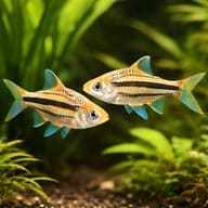 Lined Barb shoal in a shaded planted aquarium — representative image - view 2