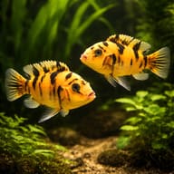 Two illustrative OB Red Zebra Mbuna; not a guaranteed pair, sex ratio or matching pattern — representative image - view 2