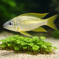 Long-Nosed Gold-Tip Cichlid (Ophthalmotilapia nasuta) — close view showing fin and scale detail — representative image - view 4