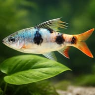 Longfin Barb size reference beside aquarium plants — representative image - view 4