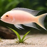 Lyretail Lamprologus Albino — close view showing fin and scale detail — representative image - view 4