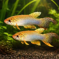Magdalena Spot-Finned Killie (Rachovia brevis) — pair in a planted aquarium — representative image - view 2