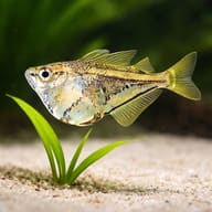 Marbled hatchetfish — Marbled hatchefish — close view showing fin and scale detail — representative image - view 4