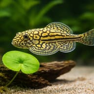 Illustrative Marbled Hillstream Loach (Sewellia marmorata) beside aquarium plants for scale — representative image - view 4