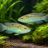Marbled Lamprologus — pair in a planted aquarium — representative image - view 2