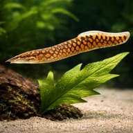 Zig-zag Spiny Eel (Mastacembelus armatus) side profile showing tire-track pattern — representative image - view 4