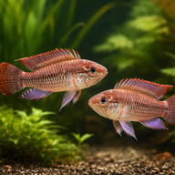 Meinkenni Dwarf Cichlid (Apistogramma meinkenni) — pair in a planted aquarium — representative image - view 2