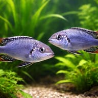 Melanochromis dialeptos 4 — pair in a planted aquarium — representative image - view 2