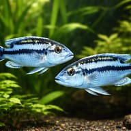 Melanochromis lepidofage 4 — pair in a planted aquarium — representative image - view 2