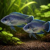 Representative digital illustration of two adult-form Moore's Lamprologus; one fish sold per quantity — representative image - view 2