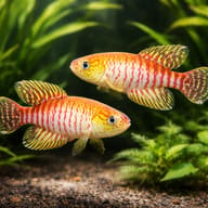 Myers' Pearlfish (Cynolebias myerfi) — pair in a planted aquarium — representative image - view 2