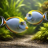 Naso elegans Elegant Unicorn Tang swimming pair-style view - view 2