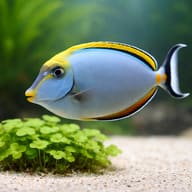 Naso elegans Elegant Unicorn Tang colour and scale detail - view 4